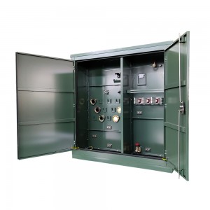 IEEE kiwango cha 1500 kva pedi ya awamu ya tatu iliyopachikwa transfoma 34500V hadi 208/120V ONAN yenye cooper fuse2