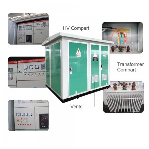 IEC 62271-202 표준 500kva 15000v 400v 박스 배전 변압기 변전소2