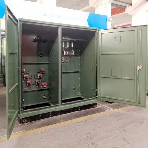 Schleifeneinspeisung, Dreieck-Winkel-Verbindung, 75 kVA, 12 kV, 480/277 V, dreiphasiger, plattenmontierter Transformator6