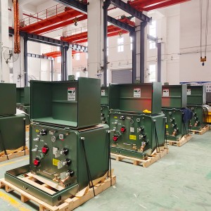 NEMA standart korpusi 14400V dan 480/277V 100 kva gacha boʻlgan bir fazali oʻrnatilgan transformator6