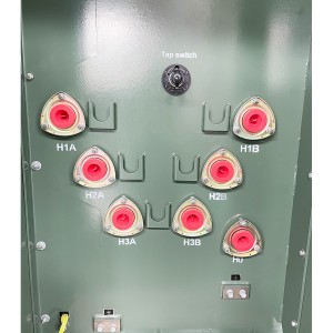 Transformador trifàsic muntat en coixinet de 1500 Kva estàndard Ieee 34500v a 208/120v Onan amb Cooper Fuse9