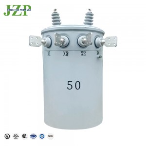 IEEE معیاری پولماؤنٹ ٹرانسفارمر 7200V سے 480/277V 167 kva سنگل فیز پولماؤنٹ ٹرانسفارمر FR3 تیل