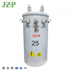 הויך קוואַליטעט 7.62KV 13.8KV איין-פאַסע פלאָקן מאָונטעד טראַנספאָרמער אָיל געטובלט טיפּ