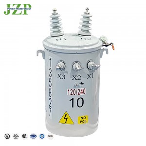 Wysoka wydajność 13200 V do 480/277 V 250 kva 167 kVA Jednofazowy transformator montowany na słupie1