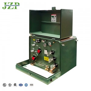 Jzp אלומיניום נחושת מתפתל 250kva 24940v/14400v עד 240v/120v חלוקת כוח שנאי רכוב רפידת חד פאזי