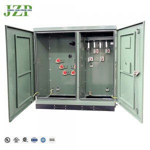 8-Hole Spade 750kva 12470Y/7200V မှ 240/120V သုံးဆင့် pad ပါဝါ Transformer တပ်ဆင်ထားသည်