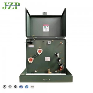 JZP 루프 피드 6개 부싱 304L 스테인레스 37.5 KVA 7200/12470V 높은 277V 낮은 단상 패드 장착 변압기