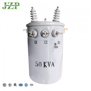 Bedka Polemount Oil Tpye Transformer Qaybinta 5kva 10 kva 2400v hal weji tiir ku rakiban transformer